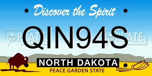 QIN94S North Dakota License Plate