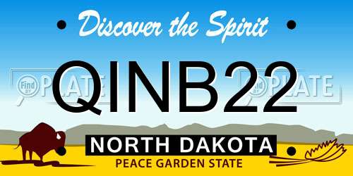 QINB22 North Dakota License Plate