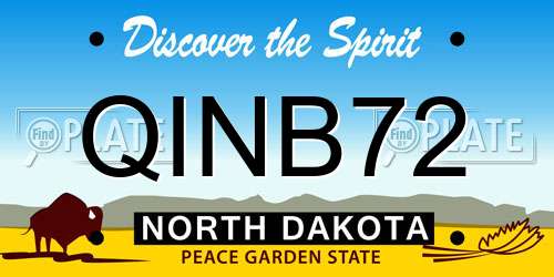 QINB72 North Dakota License Plate