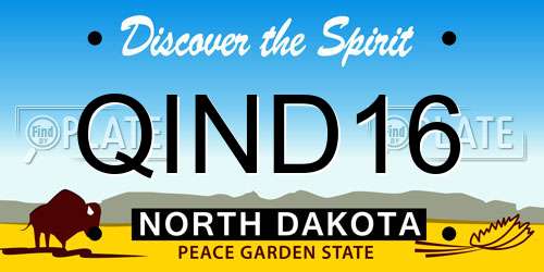 QIND16 North Dakota License Plate