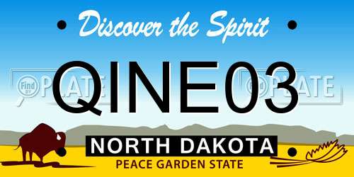 QINE03 North Dakota License Plate