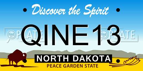 QINE13 North Dakota License Plate