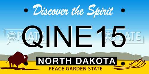 QINE15 North Dakota License Plate
