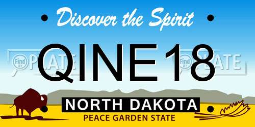 QINE18 North Dakota License Plate