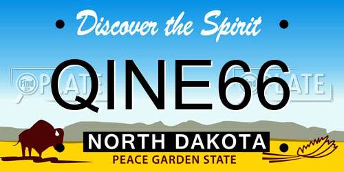 QINE66 North Dakota License Plate