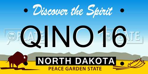 QINO16 North Dakota License Plate