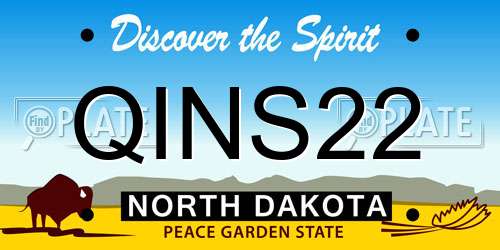 QINS22 North Dakota License Plate