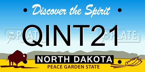 QINT21 North Dakota License Plate