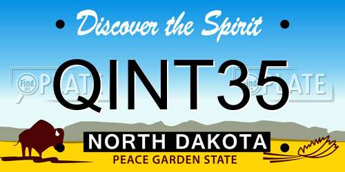 QINT35 North Dakota License Plate
