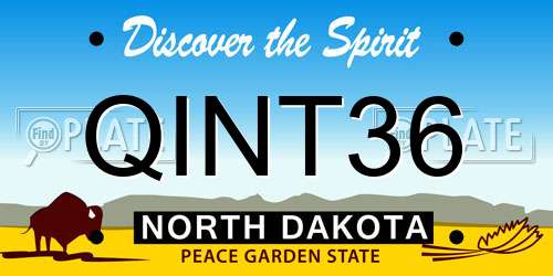 QINT36 North Dakota License Plate