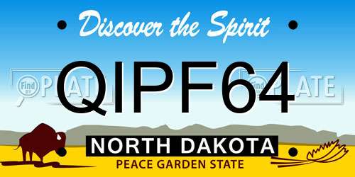 QIPF64 North Dakota License Plate