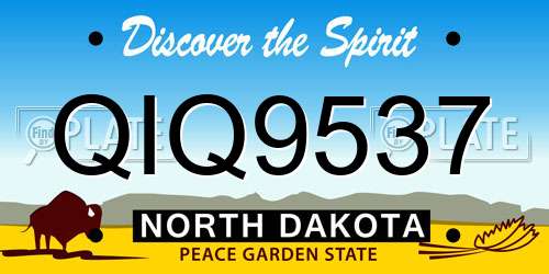 QIQ9537 North Dakota License Plate