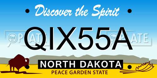 QIX55A North Dakota License Plate
