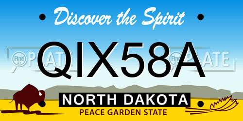 QIX58A North Dakota License Plate