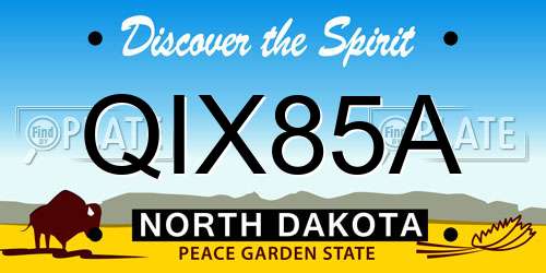 QIX85A North Dakota License Plate
