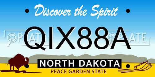 QIX88A North Dakota License Plate
