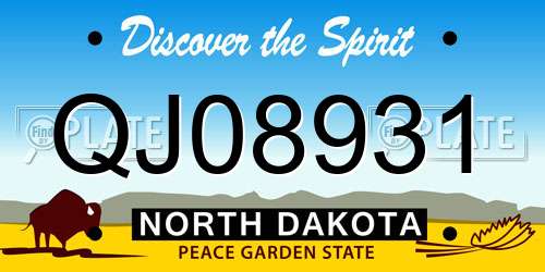 QJ08931 North Dakota License Plate