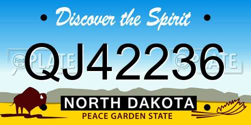 QJ42236 North Dakota License Plate
