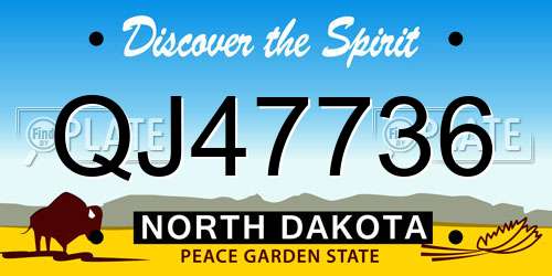 QJ47736 North Dakota License Plate