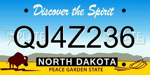 QJ4Z236 North Dakota License Plate