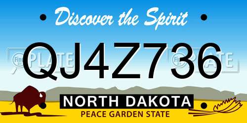 QJ4Z736 North Dakota License Plate
