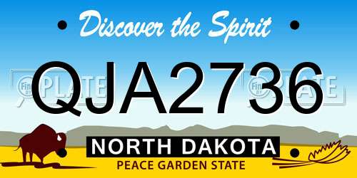 QJA2736 North Dakota License Plate