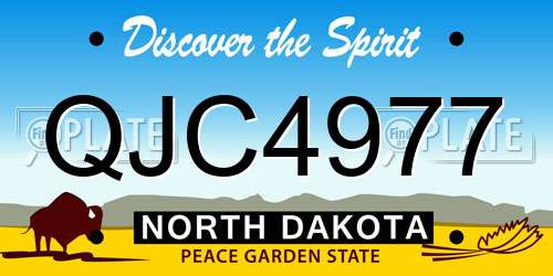 QJC4977 North Dakota License Plate