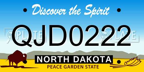 QJD0222 North Dakota License Plate