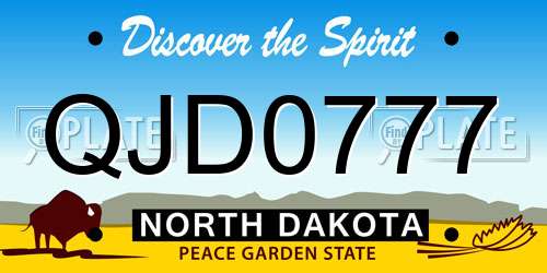 QJD0777 North Dakota License Plate