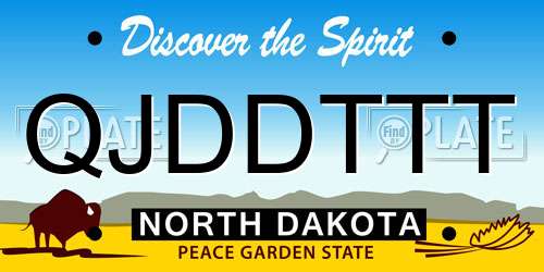 QJDDTTT North Dakota License Plate