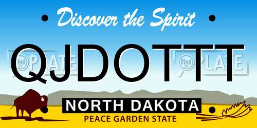 QJDOTTT North Dakota License Plate