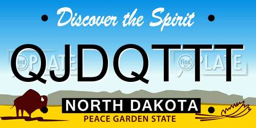 QJDQTTT North Dakota License Plate