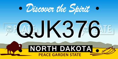 QJK376 North Dakota License Plate
