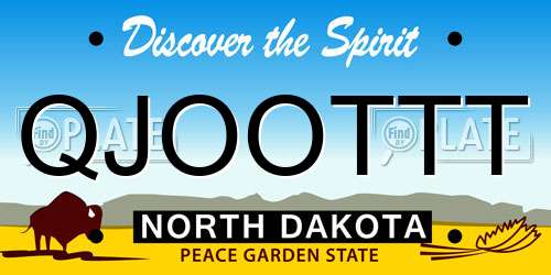 QJOOTTT North Dakota License Plate