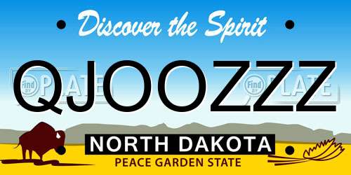 QJOOZZZ North Dakota License Plate