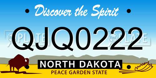 QJQ0222 North Dakota License Plate