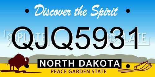 QJQ5931 North Dakota License Plate