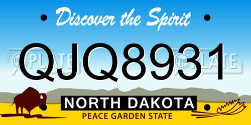 QJQ8931 North Dakota License Plate