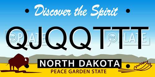 QJQQTTT North Dakota License Plate