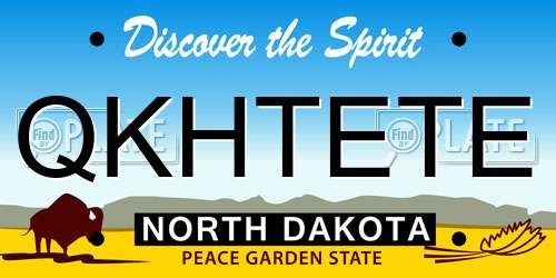 QKHTETE North Dakota License Plate