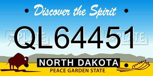 QL64451 North Dakota License Plate
