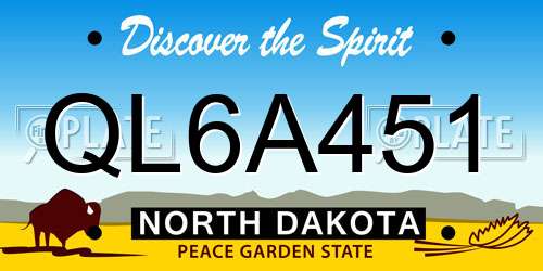 QL6A451 North Dakota License Plate