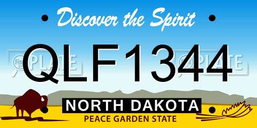QLF1344 North Dakota License Plate