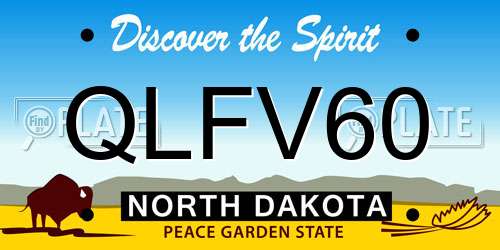 QLFV60 North Dakota License Plate