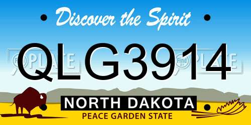 QLG3914 North Dakota License Plate