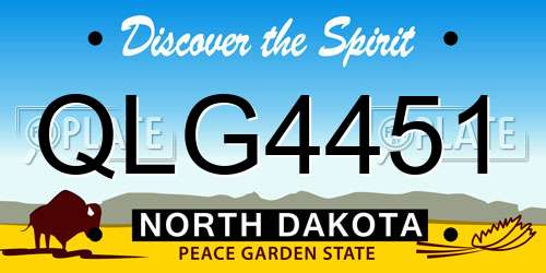 QLG4451 North Dakota License Plate