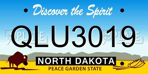 QLU3019 North Dakota License Plate