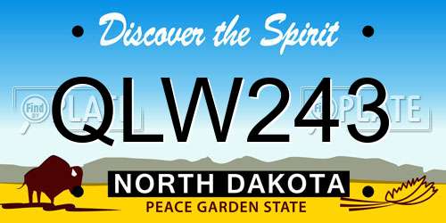 QLW243 North Dakota License Plate