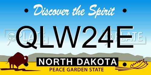 QLW24E North Dakota License Plate