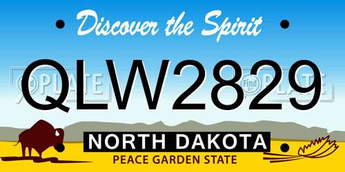QLW2829 North Dakota License Plate
